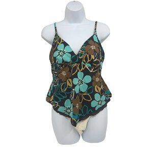Caribbean Joe Womens Layered Tropical Swimsuit